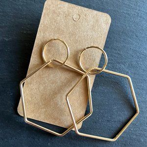 Geometric Big Hoop Earrings Golden plated, Light and Fashion!